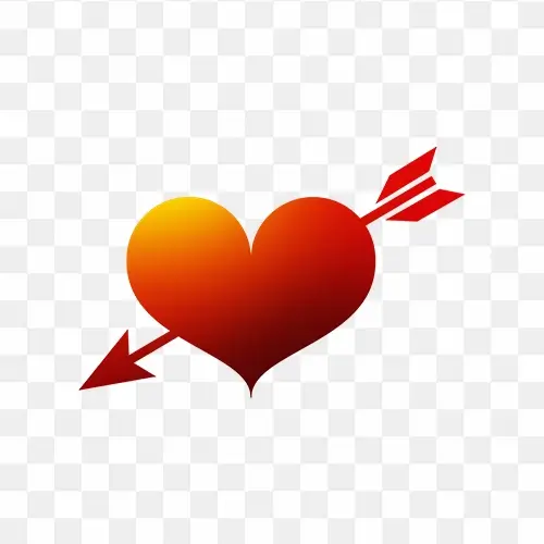 Free png heart with arrow